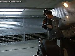ebony shemale in fishnets fucks a guy