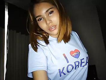 Hot ladyboy with braces gives a pro handjob POV style