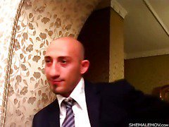 bride  her new husband for a shemale threesome
