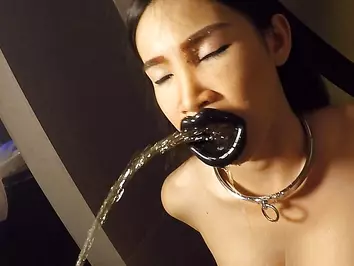 Ladyboy Donut Pissed On And Mouth Fucked