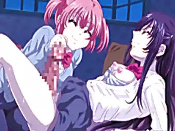 Shemale hentai coed handjob and splash cum