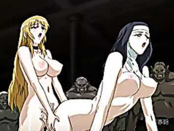 Busty captive hentai shemale bareback fucked and cummed orgy with her partner