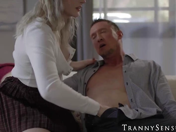 Lovely transsexual Lianna Lawson penetrates a muscular man with a huge shaft