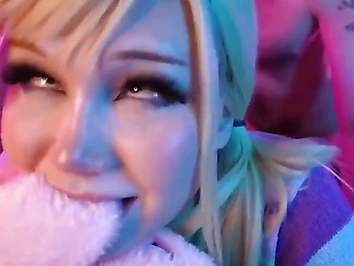 Blond tgirl gagged and painal