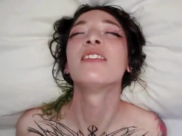 Watch this inked up amateur babe get her ass drilled in POV homemade video