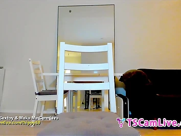 Your Favorite BigDick T-girl Female Masturbating Live on Cam Part 2