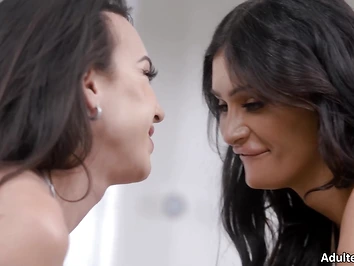 Poor Girlscout Leana Lovings Takes 2 Trannies Cocks