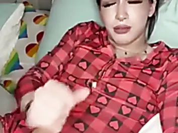 Red pjs dirty talk and cum