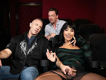Shemale babe wants to fuck in a theater